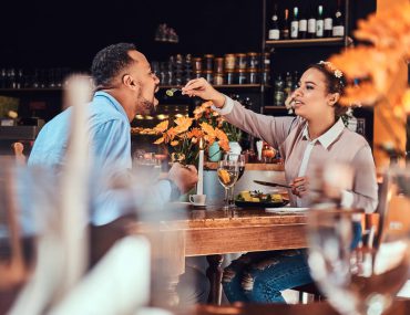 African-American couple on a date