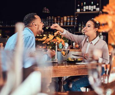 African-American couple on a date