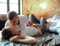 Young hookup couple in bed