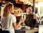 Couple on a lunch date drinking wine
